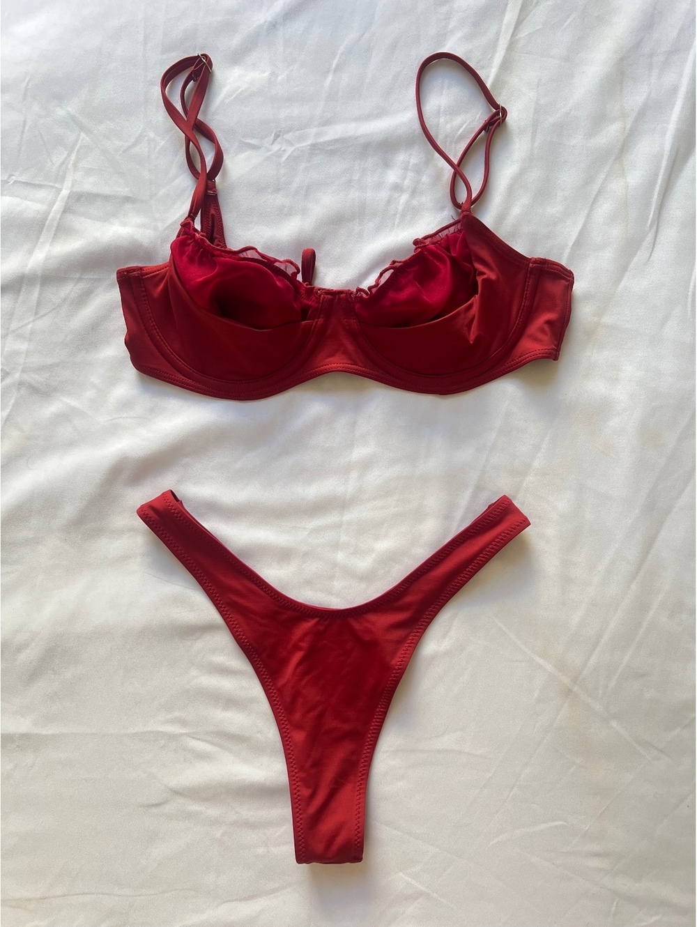 Frankie’s Bikinis Bella Hadid Red Bikini Set